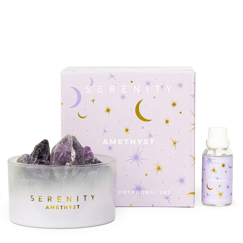 Serenity Potpourri Set 50mL De-Stress Amethyst Crystal, Home Fragrance Co SCYGSCAM