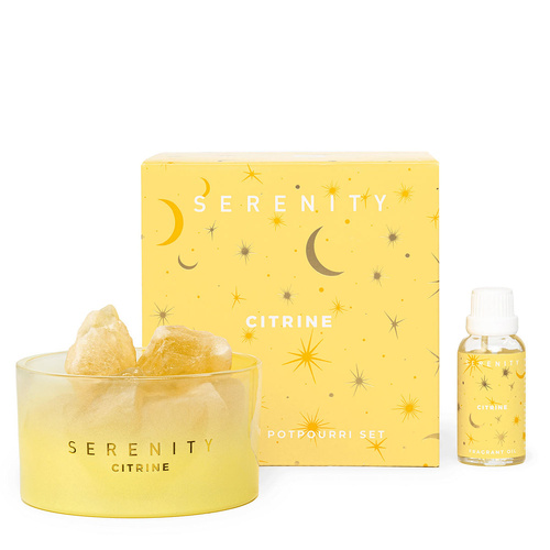 Serenity Potpourri Set 50mL Energise Citrine Crystal, Home Fragrance Co SCYGSCCI