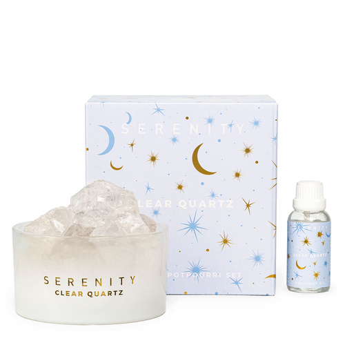 Serenity Potpourri Set 50mL Healing Clear Quartz Crystal, Home Fragrance Co SCYGSCCQ