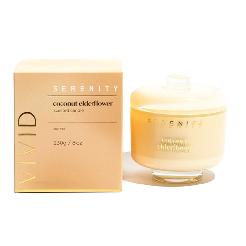 Serenity Scented Soy Candle Coconut Elderflower 230g Home Fragrance Co SVV230EF