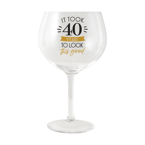 Sip Celebration Balloon Glass 40th Birthday by Splosh, Gift For Her SPCW40