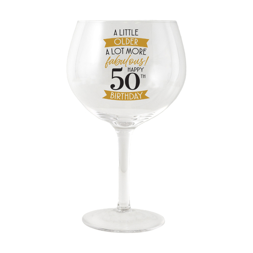 Sip Celebration Balloon Glass 50th Birthday by Splosh, Gift For Her SPCW50