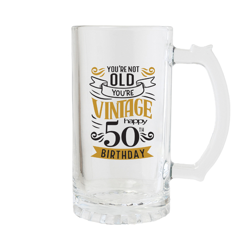 Sip Celebration Beer Glass 50th Birthday by Splosh, Gift For Him SPCB50