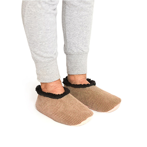 SnuggUps Slippers Men's Cord Tan Large by Splosh SPMCT03