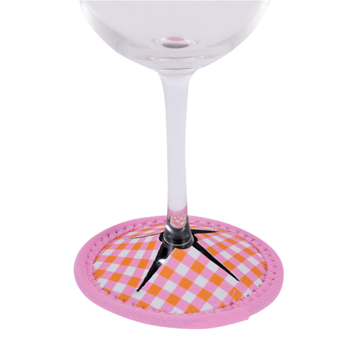 Splosh Picnic Wine Glass Coaster 9.5cm Retro Check PIC102