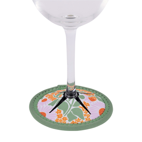 Splosh Picnic Wine Glass Coaster 9.5cm Spring Big Floral PIC106