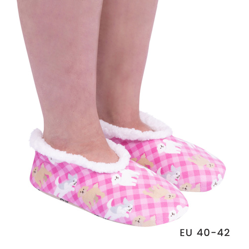 SnuggUps Slippers Women's Printed Pets Large Maltese, Splosh SNWPMT03