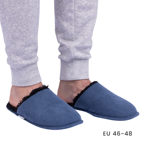 SnuggUps Slippers Men's Slide Extra Large Denim, Splosh SNMSD03