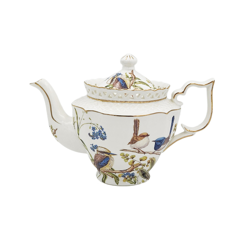 PNC Teapot 1L Australian Birds Fine Bone China CW1091