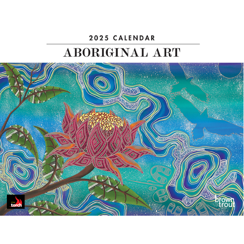 2025 Calendar Aboriginal Art Horizontal Wall Browntrout A04190