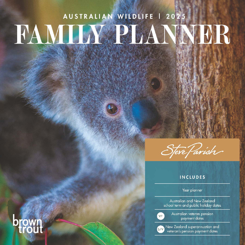 2025 Calendar Steve Parish Australian Wildlife Family Organiser Square Wall Browntrout A04398