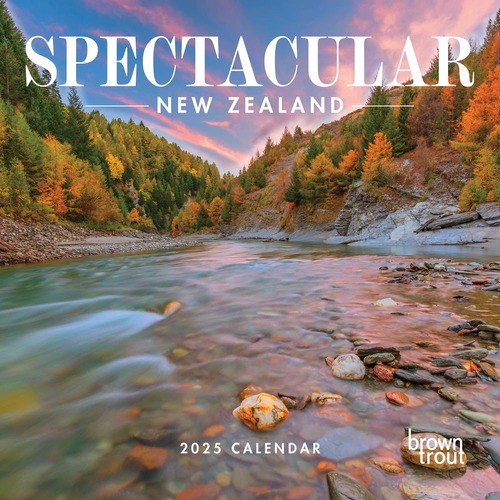 2025 Calendar Spectacular New Zealand Square Wall Browntrout A04572