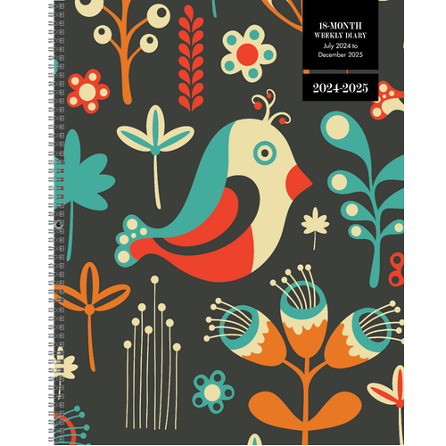 2024-2025 18-Month Diary Autumn Garden Weekly/Monthly Browntrout A04800