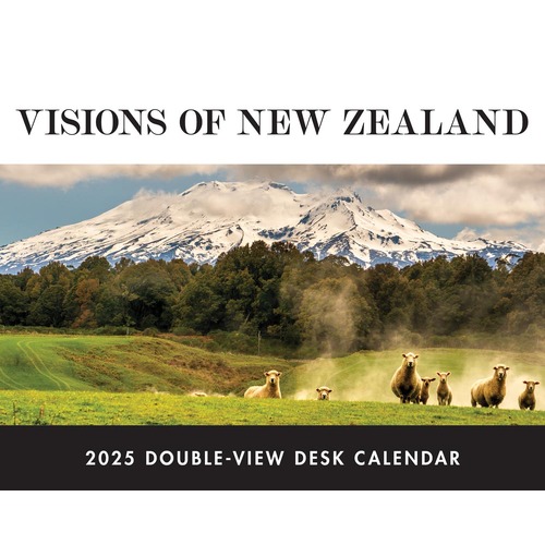 2025 Calendar Visions of New Zealand Double-View Desk Easel Browntrout A04824