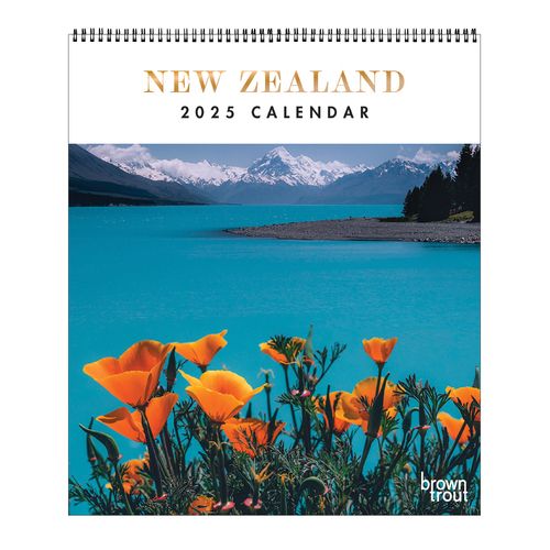 2025 Calendar New Zealand Deluxe Wall Browntrout A04909