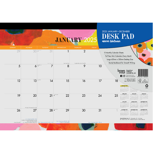 2025 Calendar Anna Blatman Desk Pad Browntrout A05050