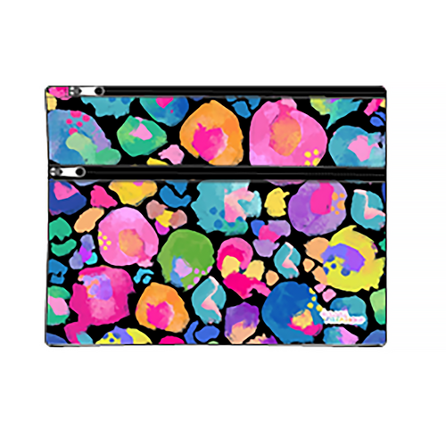 Got It Covered Pencil Case 34cm Large 2-Zip Kasey Rainbow Rainbow Leopard