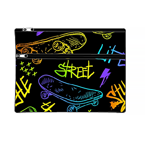 Got It Covered Pencil Case 34cm Large 2-Zip Skate Street Life