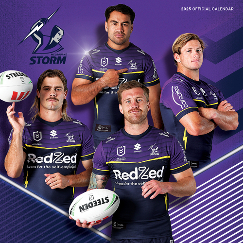 2025 Calendar NRL Melbourne Storm Square Wall Paper Pocket CNRB7