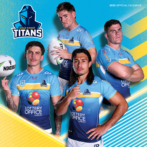 2025 Calendar NRL Gold Coast Titans Square Wall Paper Pocket CNRB5