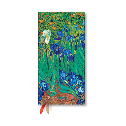 2025 Diary Paperblanks Van Gogh's Irises H/cover Slim Week to View Horiz.