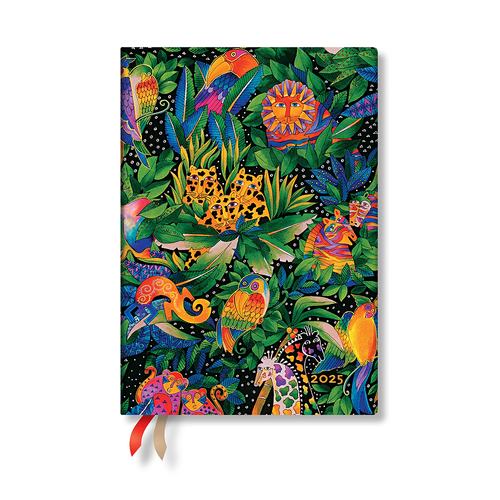 2025 Diary Paperblanks Jungle Song H/cover Midi Week to View Horiz.