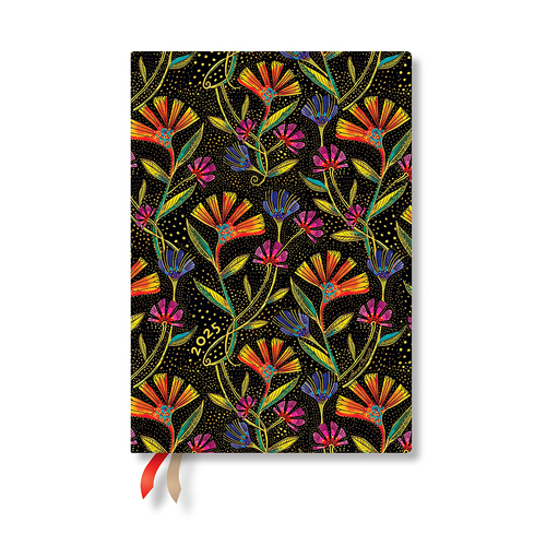 2025 Diary Paperblanks Wild Flowers Flexi Midi Day to Page