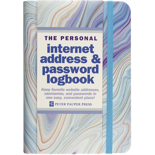 Peter Pauper Press The Personal Internet Address & Password Logbook Blue Agate 330925