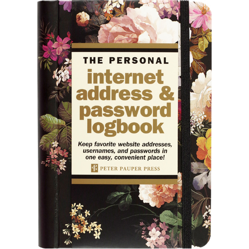 Peter Pauper Press The Personal Internet Address & Password Logbook Midnight Floral 334848