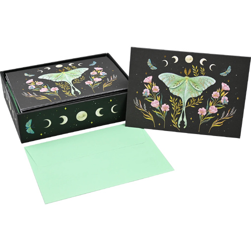 Peter Pauper Press Boxed Blank Note Cards - Luna Moth 343857