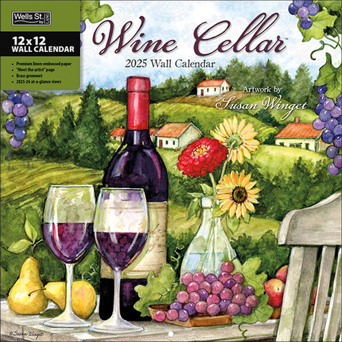 2025 Calendar Wine Cellar Square Wall Wells St. by Lang L32298