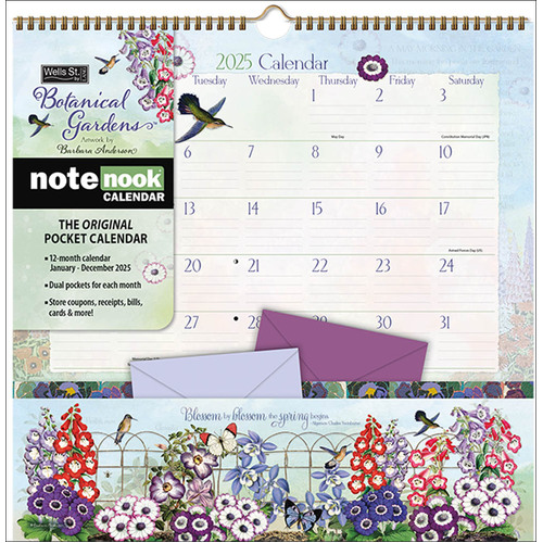 2025 Calendar Note Nook Botanical Gardens Wall Wells St. by Lang L32779