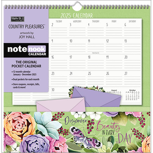 2025 Calendar Note Nook Country Pleasures Wall Wells St. by Lang L32793