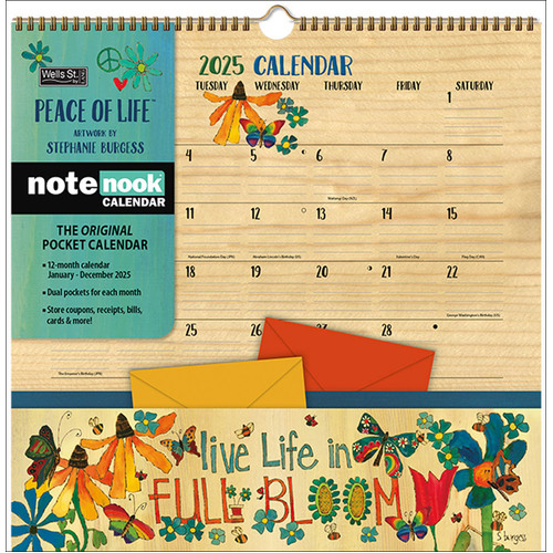 2025 Calendar Note Nook Peace Of Life Wall Wells St. by Lang L32854