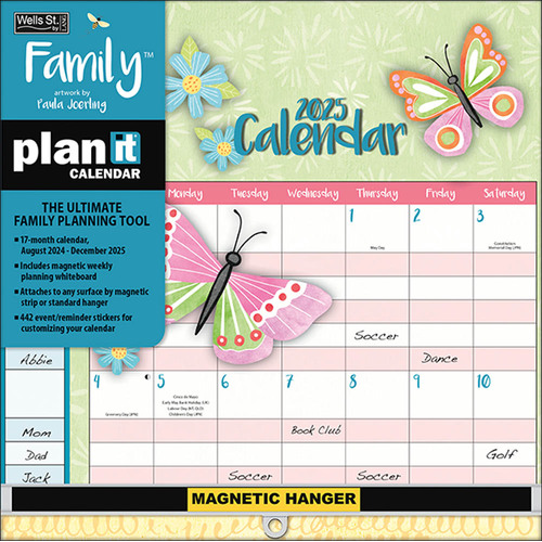 2025 Calendar Plan-It Family Square Wall Wells St. by Lang L32892