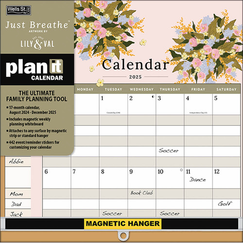 2025 Calendar Plan-It Just Breathe Square Wall Wells St. by Lang L32939