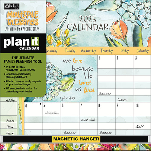 2025 Calendar Plan-It Multiple Blessings Square Wall Wells St. by Lang L32953