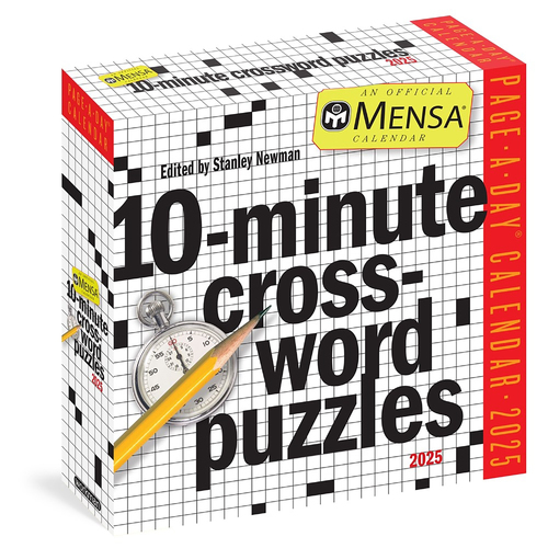 2025 Calendar Mensa 10-Minute Crossword Puzzles Page-A-Day Boxed Workman Publishing