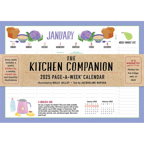 2025 Calendar The Kitchen Companion Page-A-Week Magnetic Wall Workman Publishing