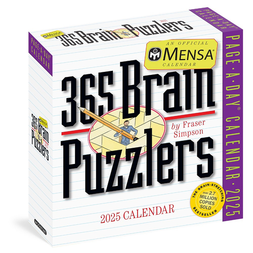 2025 Calendar Mensa 365 Brain Puzzlers Page-A-Day Boxed Workman Publishing