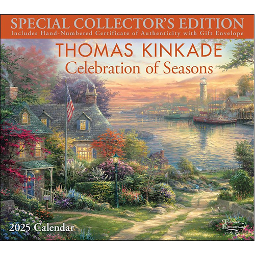 2025 Calendar Thomas Kinkade Special Collector's Ed. w/ Print Deluxe Wall Andrews McMeel AM89128