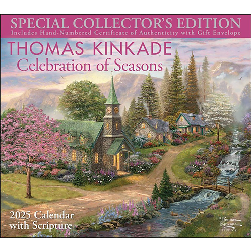 2025 Calendar Thomas Kinkade Special Collector's Ed. w/ Scripture Deluxe Wall Andrews McMeel AM89135