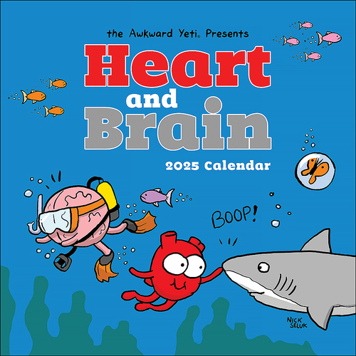 2025 Calendar Heart and Brain Square Wall Andrews McMeel AM89418