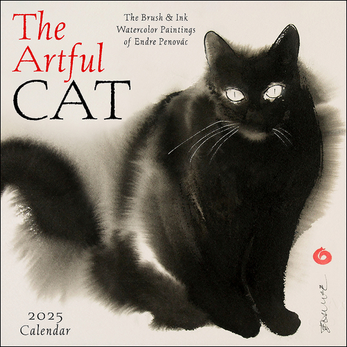 2025 Calendar The Artful Cat Square Wall Andrews McMeel AM90827