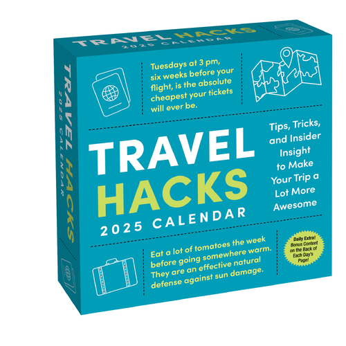 2025 Calendar Travel Hacks Day-to-Day Boxed Andrews McMeel AM92326