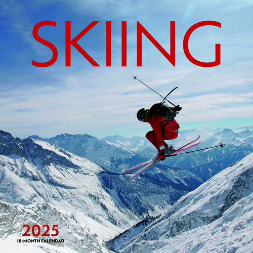 2025 Calendar Skiing Square Wall Wyman BT14279