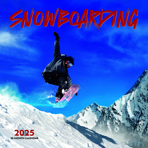 2025 Calendar Snowboarding Square Wall Wyman BT14286