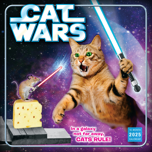 2025 Calendar Cat Wars 16-Month Square Wall Sellers Publishing S39687