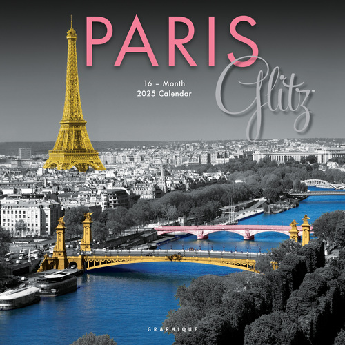 2025 Calendar Paris Glitz 16-Month Square Wall Graphique GF36631