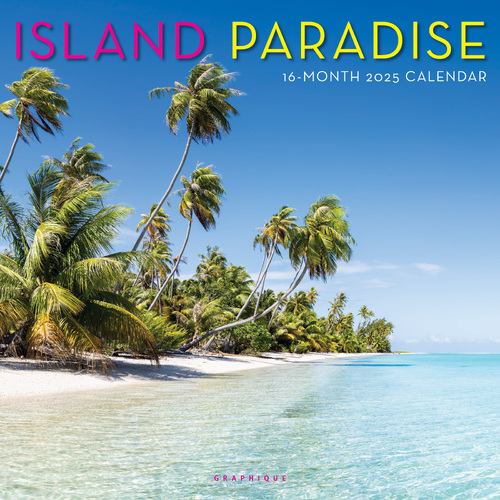 2025 Calendar Island Paradise 16-Month Square Wall Graphique GF36815